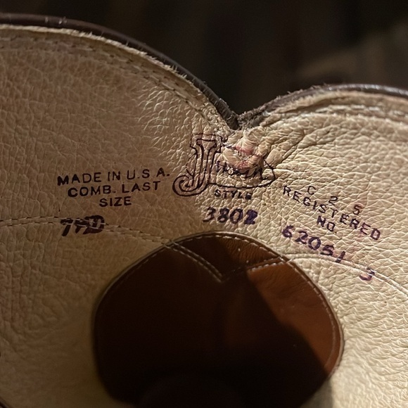 Vintage 80s Justin Cognac Brown Roper Cowboy Boots 7.5 - Picture 6 of 6